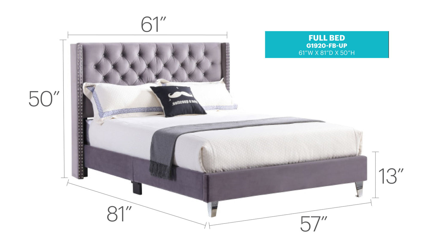 Glory Furniture - Julie - Faux Crystals Tufted Upholstered Bed
