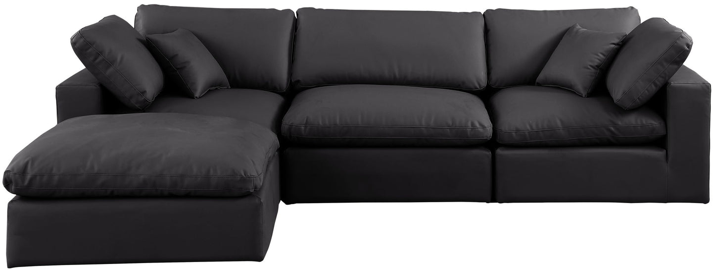 Comfy - 4 Piece Faux Leather Modular Sectional With Chaise