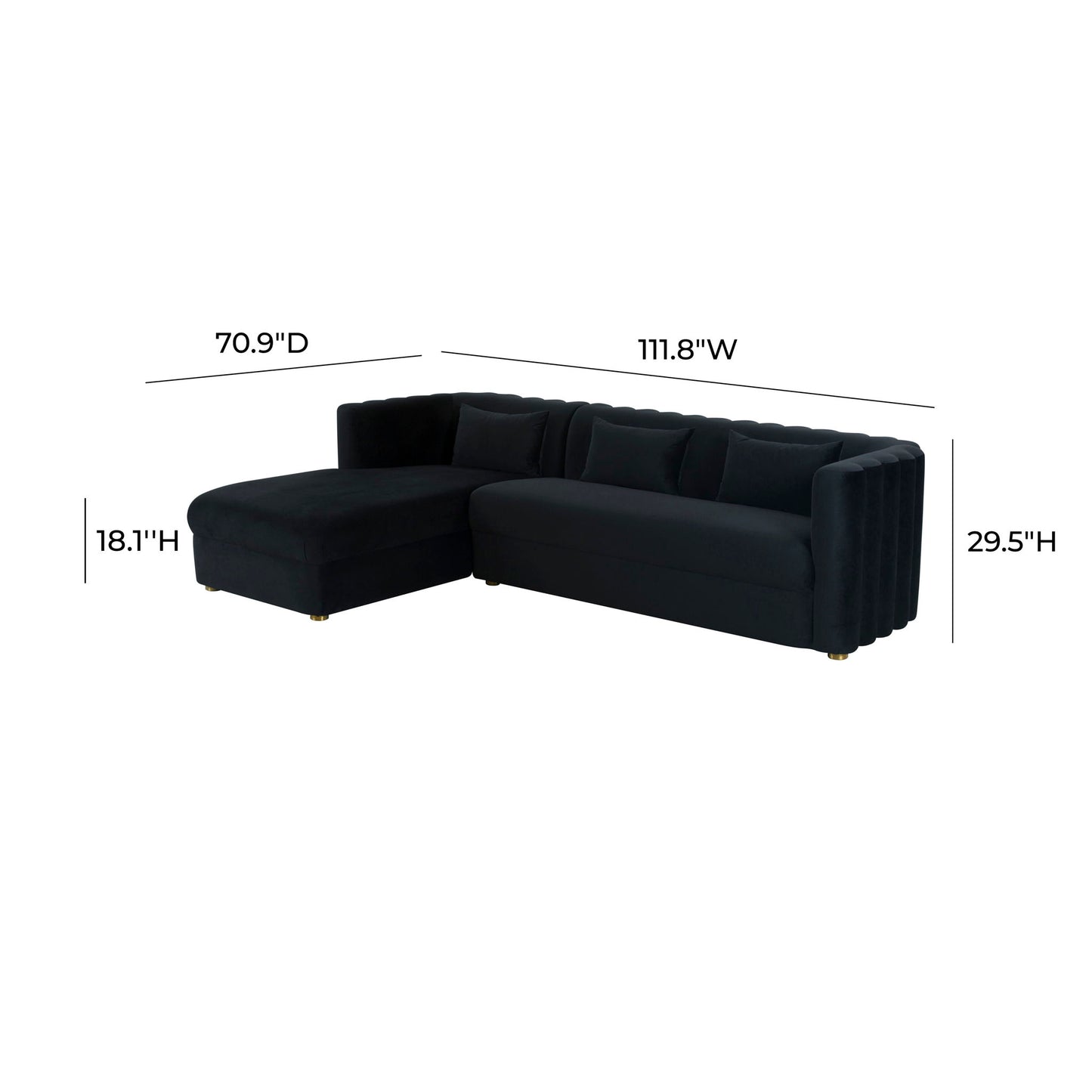 Callie - Velvet Sectional - LAF