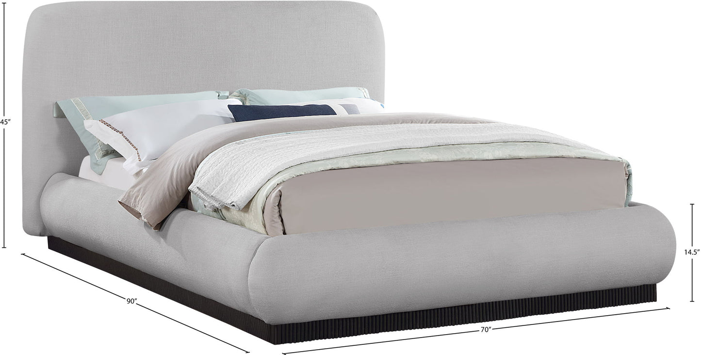 Rigby - Linen Bed With Black Base