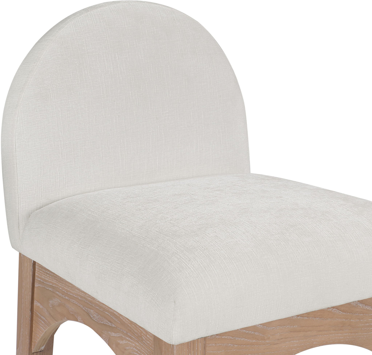 Waldorf - Chenille Stool With Natural Legs