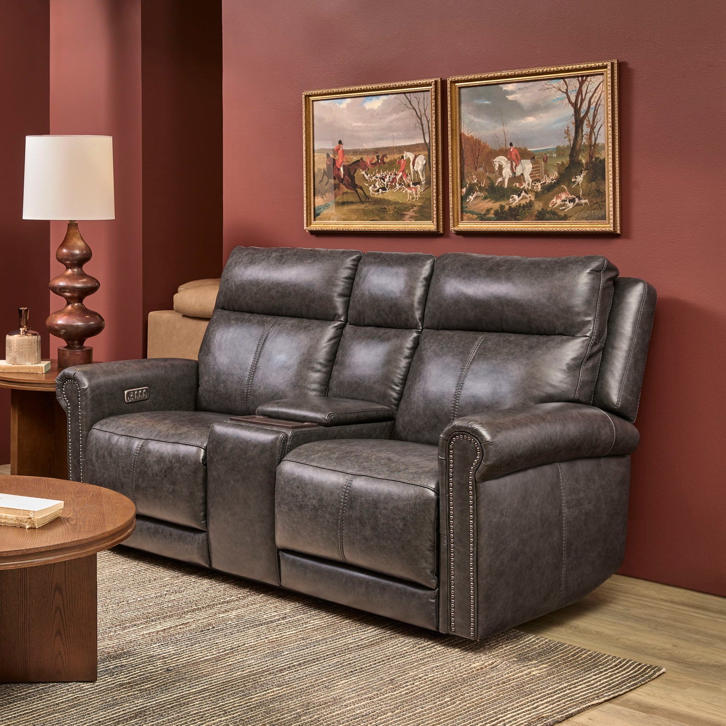Alexander - Power Reclining Loveseat With Console, Power Headrest & Lumbar