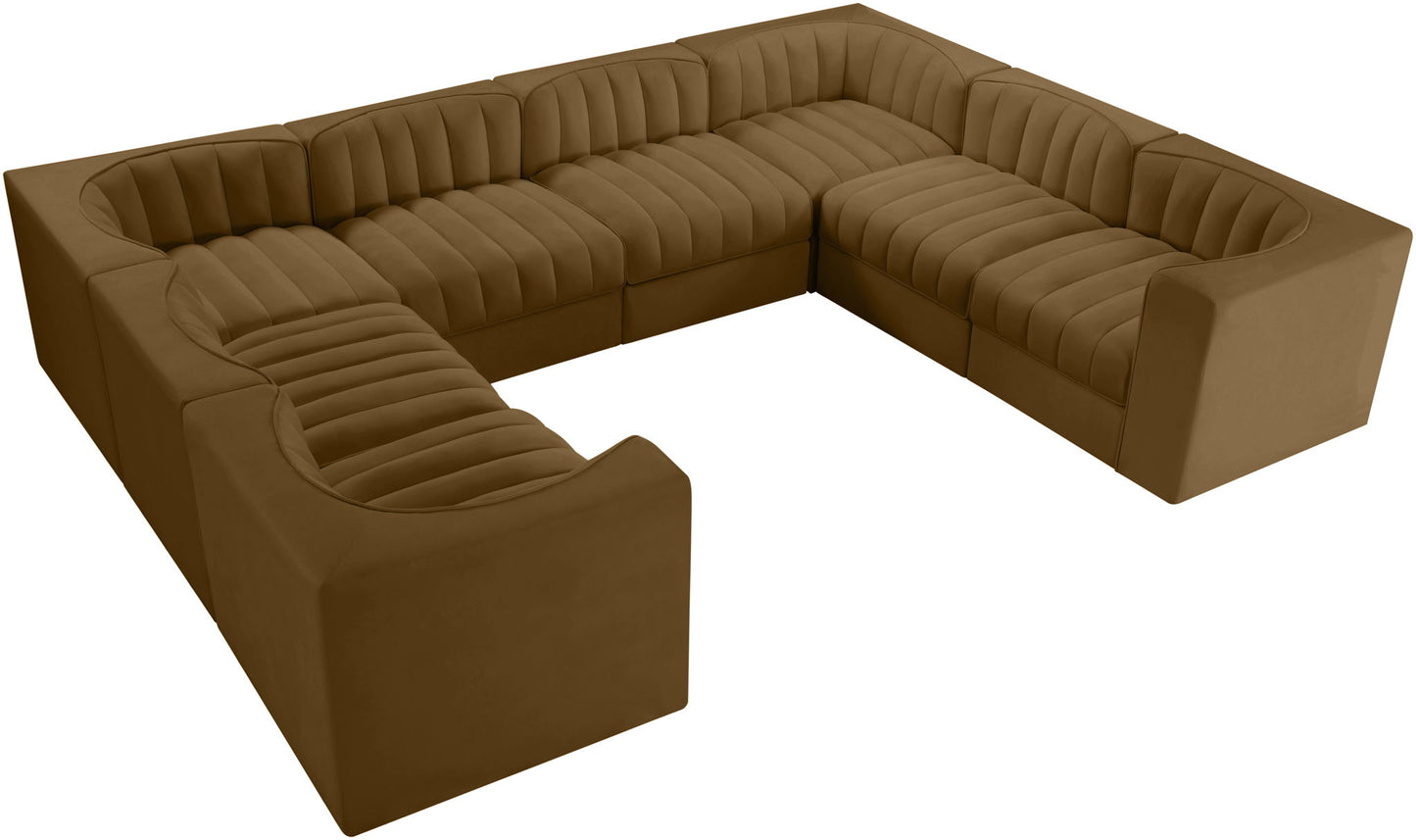 Rummi - Velvet Performance Fabric Upholstered Modular Sectional