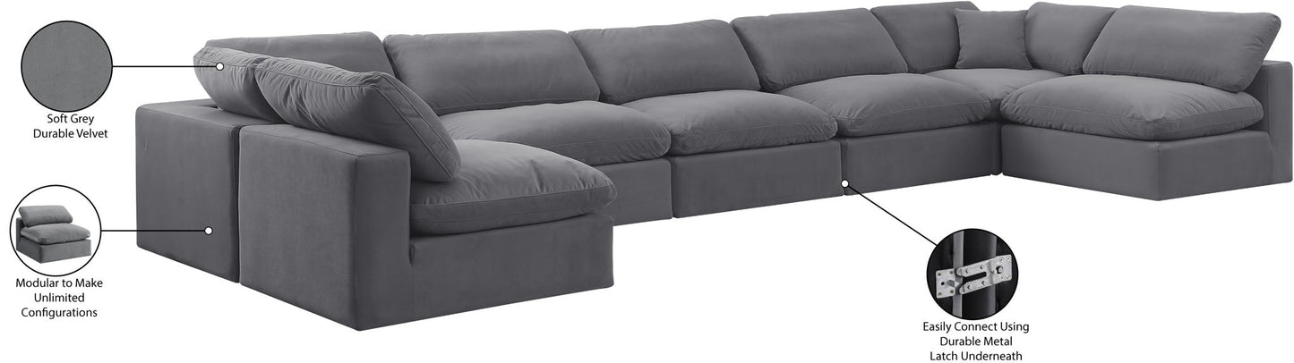 Comfy - 7 Piece Velvet Modular Armless Sectional