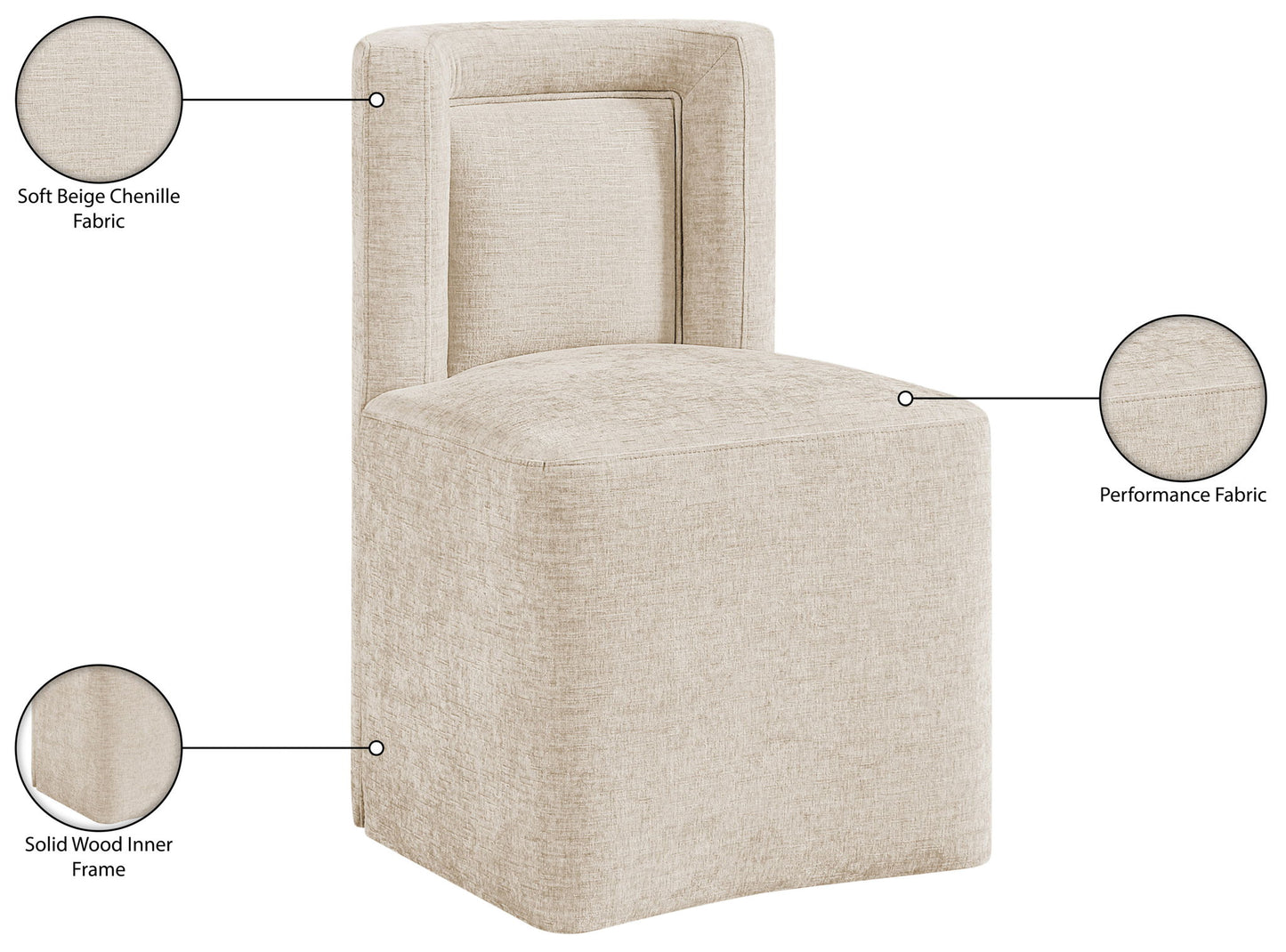 Duvina - Chenille Performance Fabric Dining Chair (Set of 2)