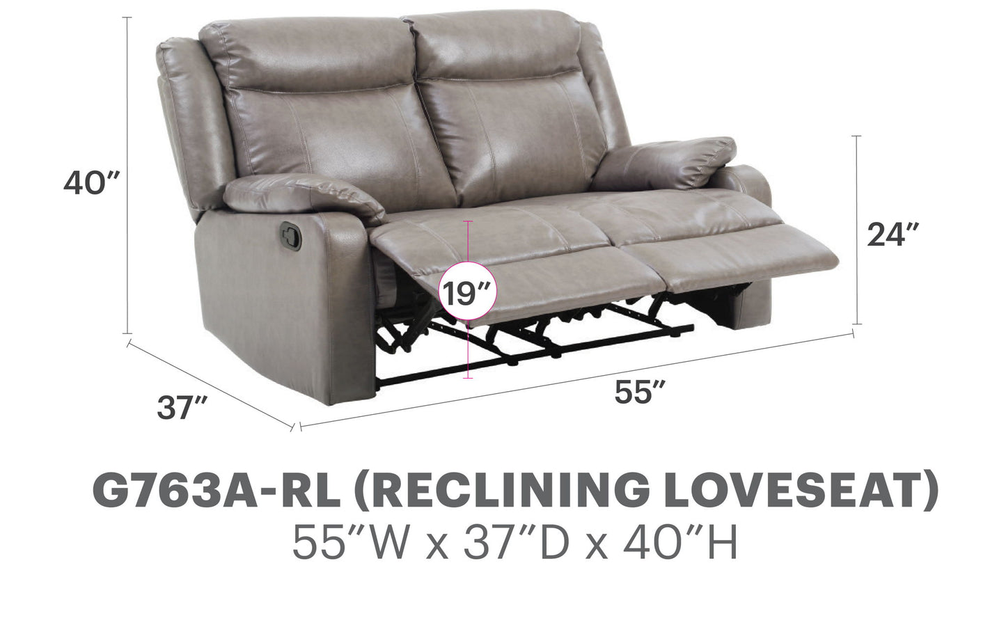 Glory Furniture - Ward - Double Reclining Loveseat