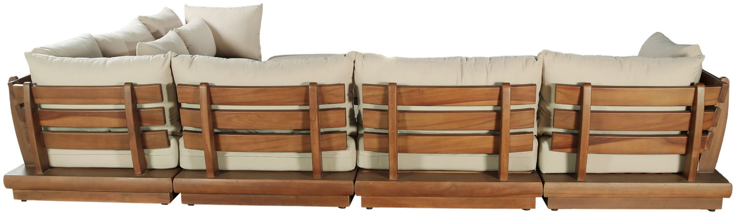 Mirella - 7 Piece Water Resistant Fabric Upholstered Outdoor Patio Modular Sectional