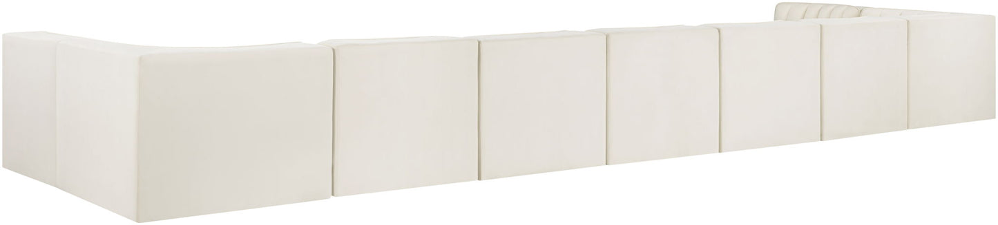 Rummi - Armless Velvet Performance Fabric Upholstered 9 Piece Modular Sectional