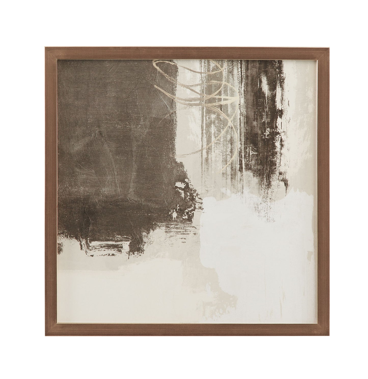 Neutral Contrast Section Framed Print - Beige / Dark Brown