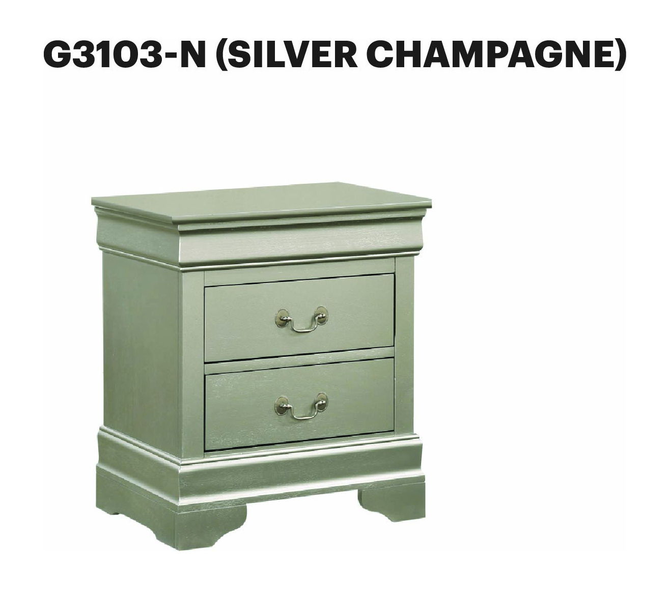 Glory Furniture - Louis Phillipe - 2 Drawer Nightstand