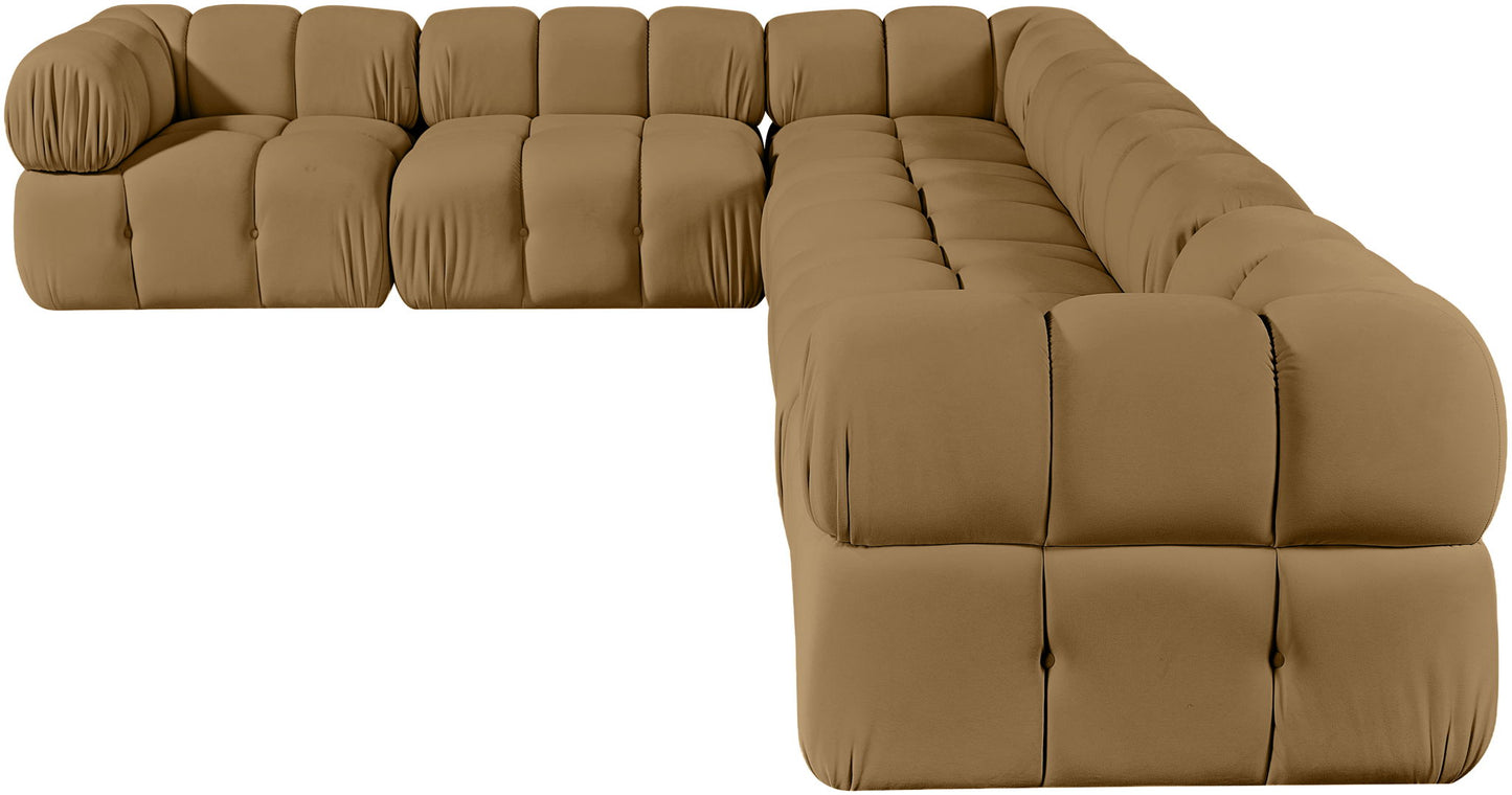 Orin - L-Shaped Velvet 6 Piece Modular Sectional