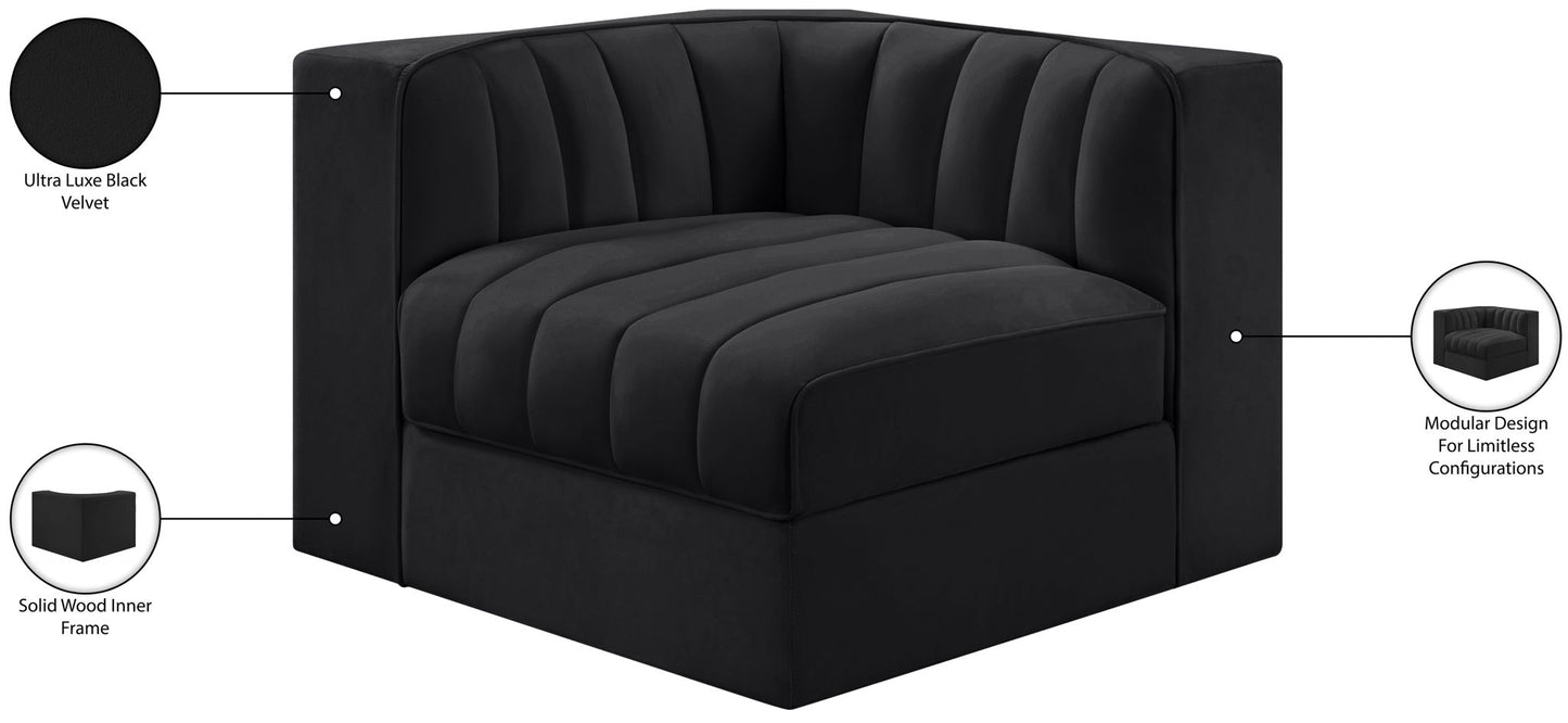 Rummi - Velvet Performance Fabric Upholstered Modular Corner Chair