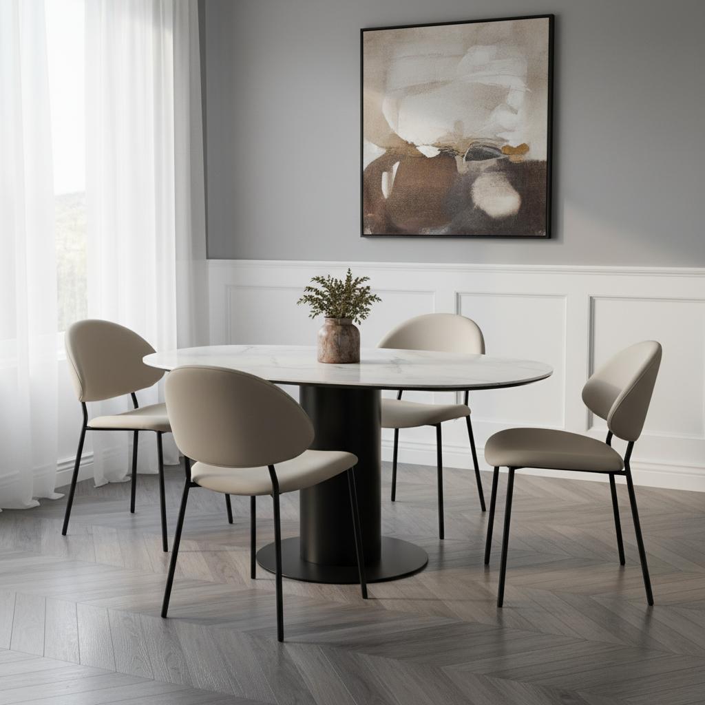 Manhattan Haven - Vegan Leather Metal Side Chair (Set of 4)