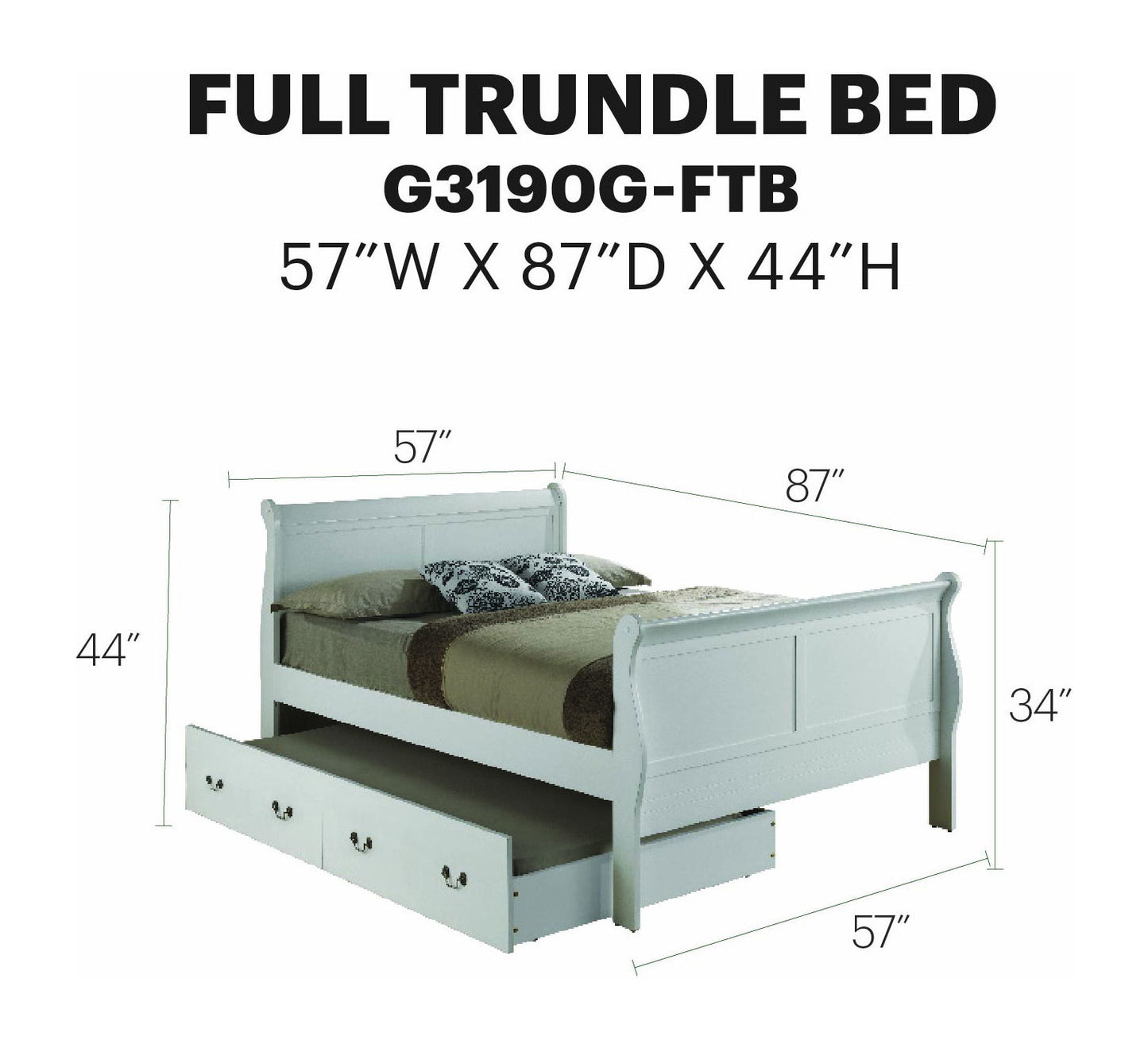 Glory Furniture - Louis Phillipe - Trundle Bed