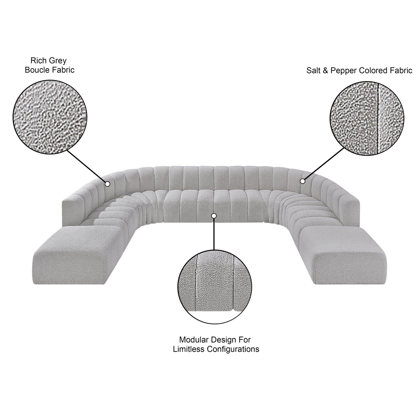 Arc - Boucle Fabric Modular Sectional