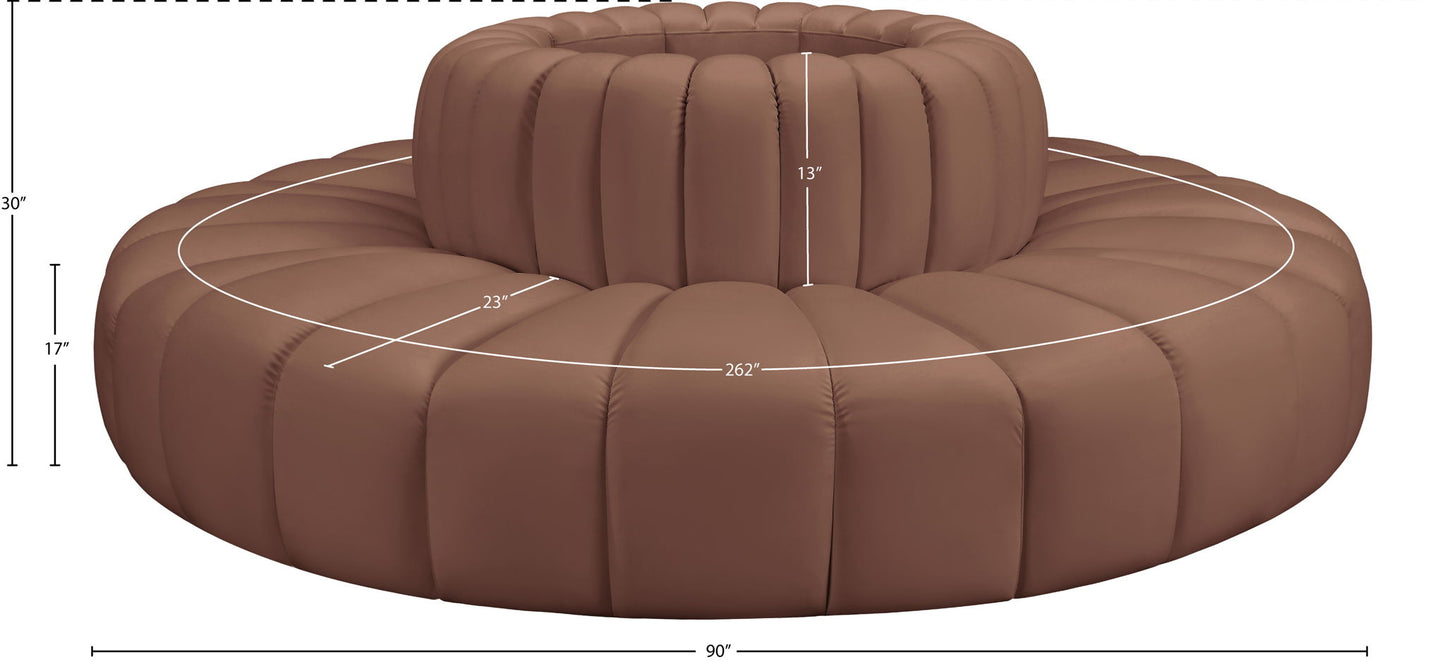 Arc - Faux Leather 8 Piece Round Modular Sofa