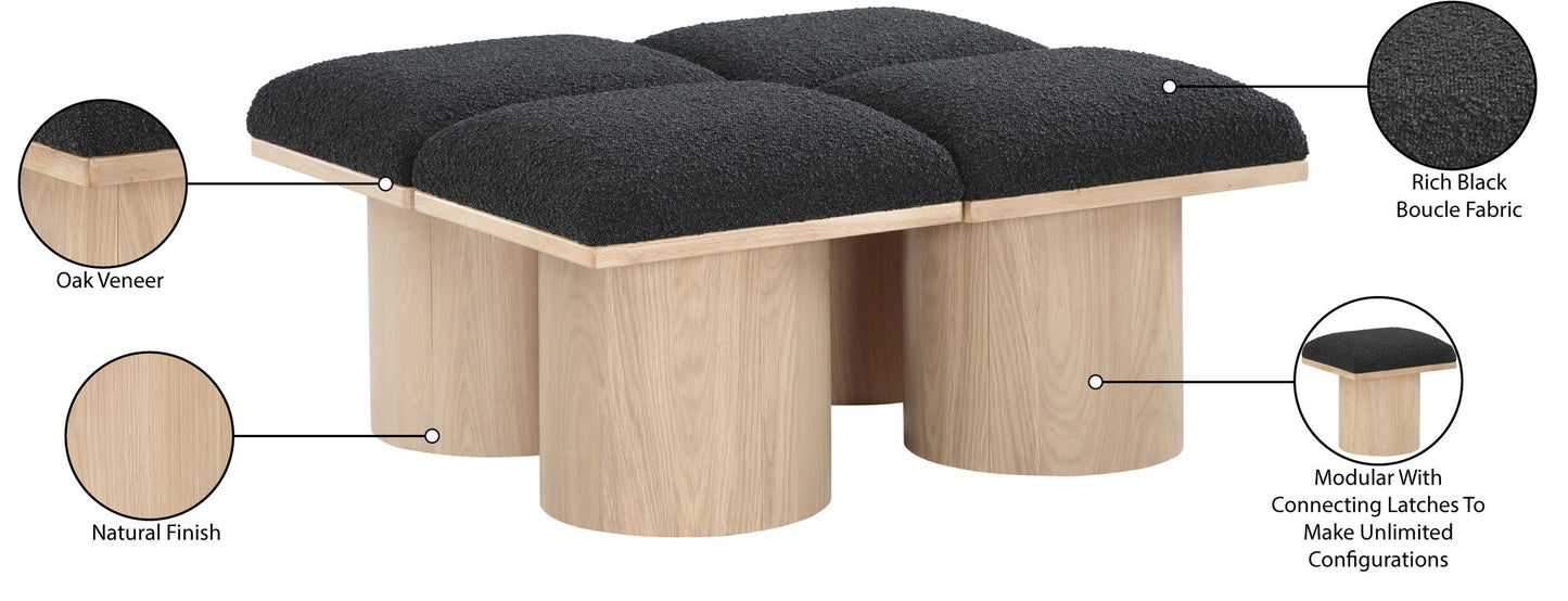 Pavilion - 4 Piece Modular Bench With Natural Base