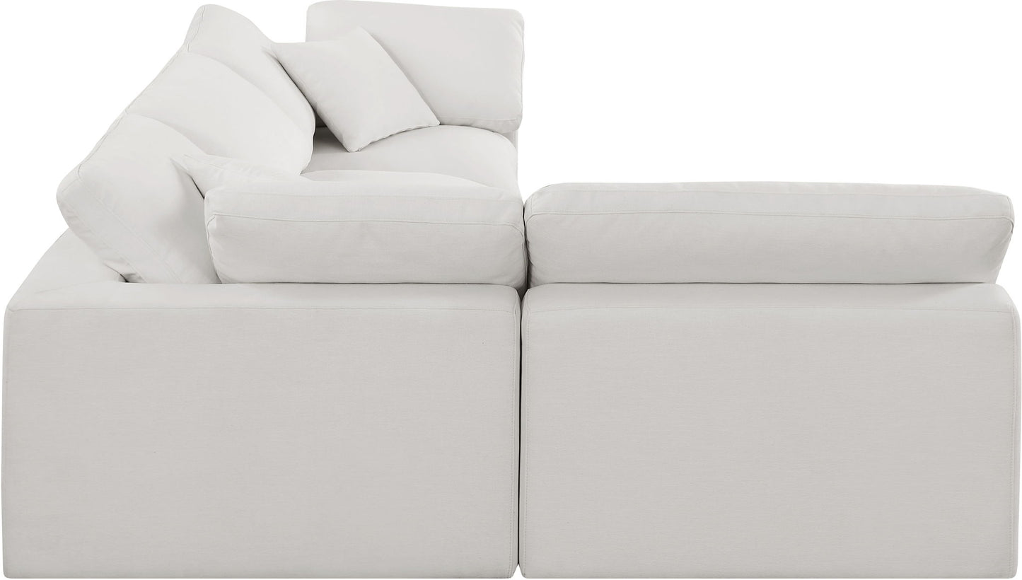Comfy - 4 Piece Linen Fabric Modular Armless Sectional