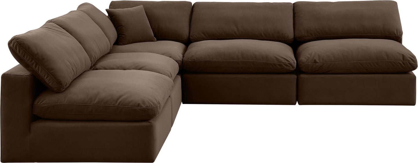 Comfy - 5 Piece Velvet Modular Corner Armless Sectional