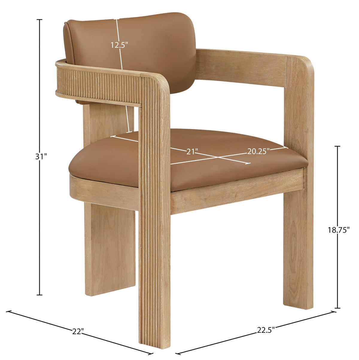 Sacha - Vegan Leather Upholstered Dining Chair With Natural Base (Set of 2)