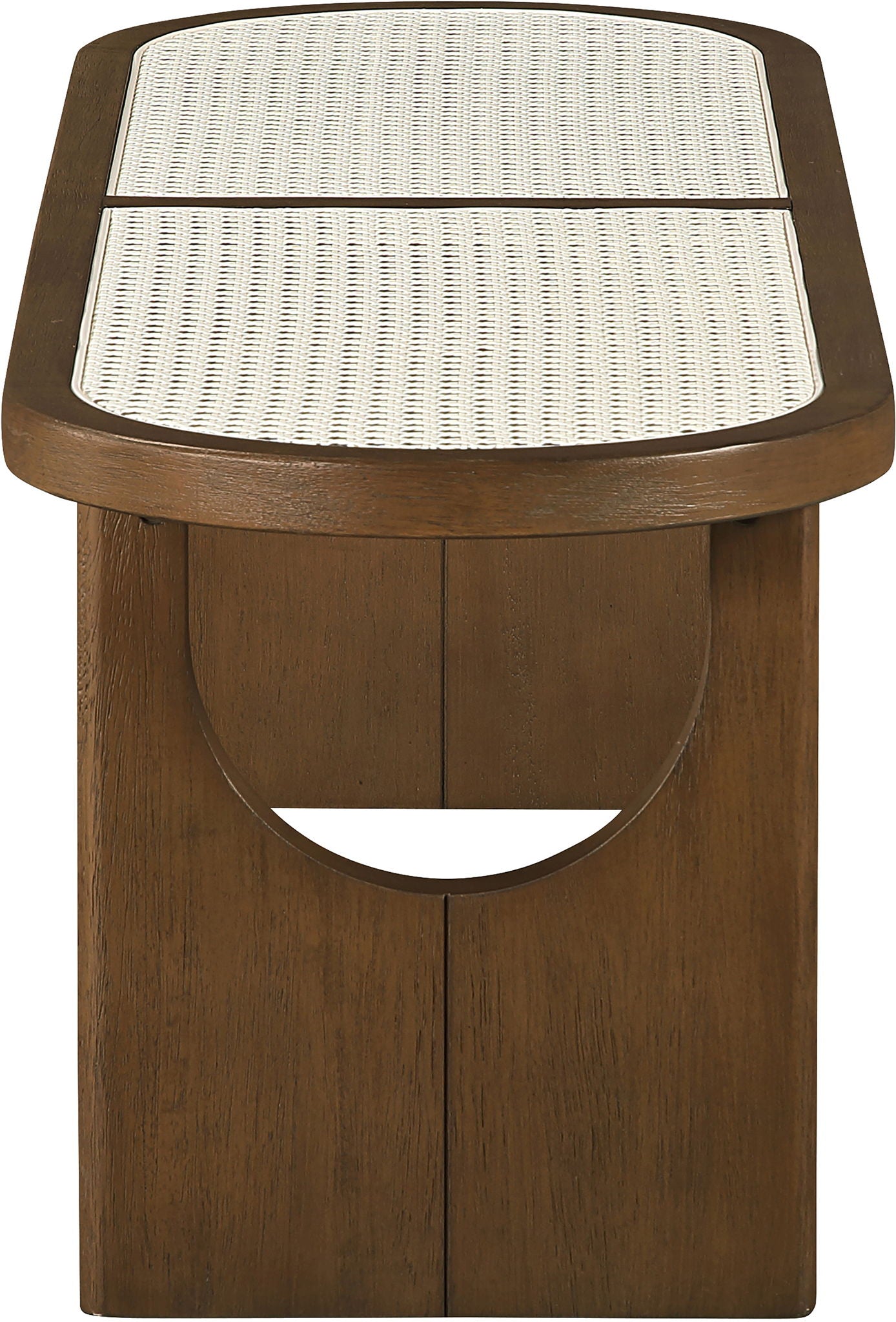 Canovia - Solid Wood And Faux Cane Bench