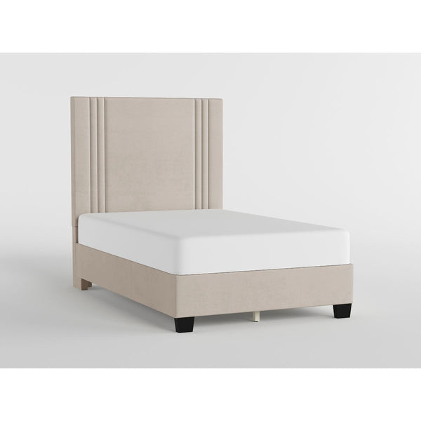 48" Beige Microfiber Platform Bed