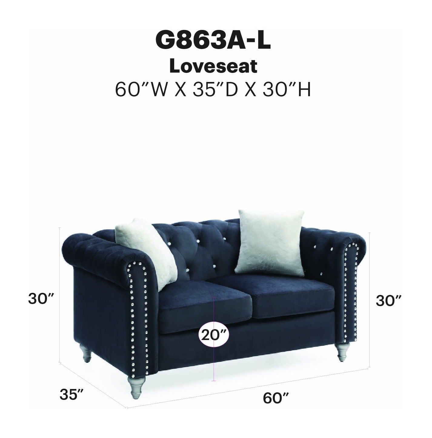 Glory Furniture - Raisa - Loveseat