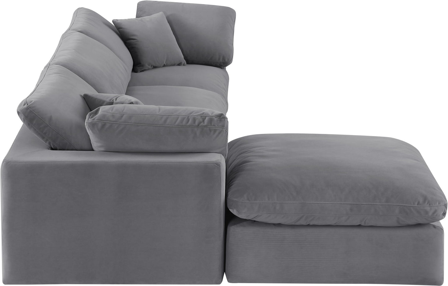 Comfy - 4 Piece Velvet Modular Sectional With Chaise