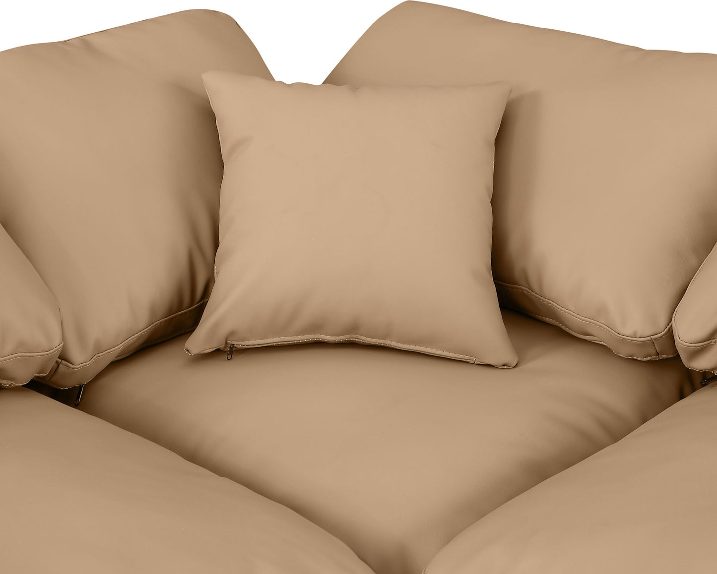 Indulge - Faux Leather 8 Piece Modular Sectional - Tan