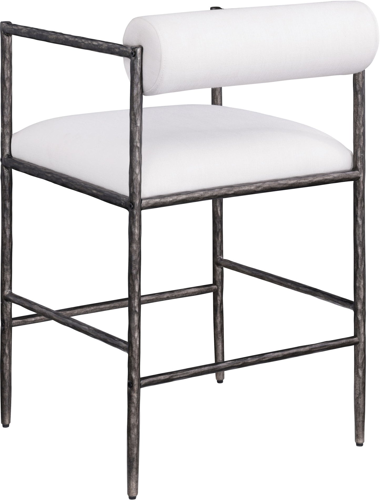 Axis - Linen Textured Cream Fabric Upholstered Counter Stool (Set of 2)