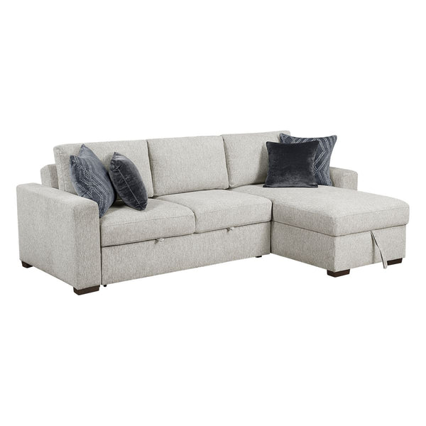 Isla 2-Piece Sectional with Reversible Chaise, Pull-out Bed and Hidden Storage, Click Motion Back