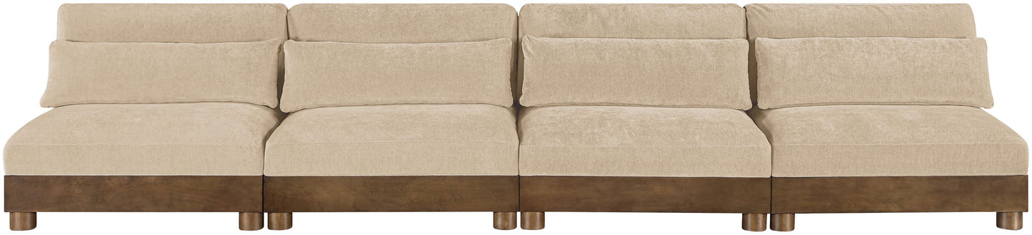 Turin - Chenille Fabric Upholstered Modular Sectional - Beige