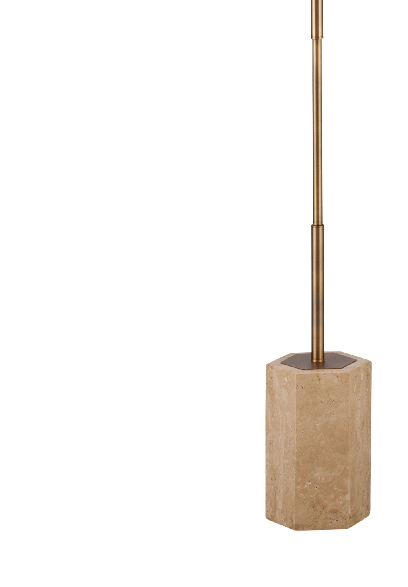 Ronzell - Floor Lamp - Travertine / Brass