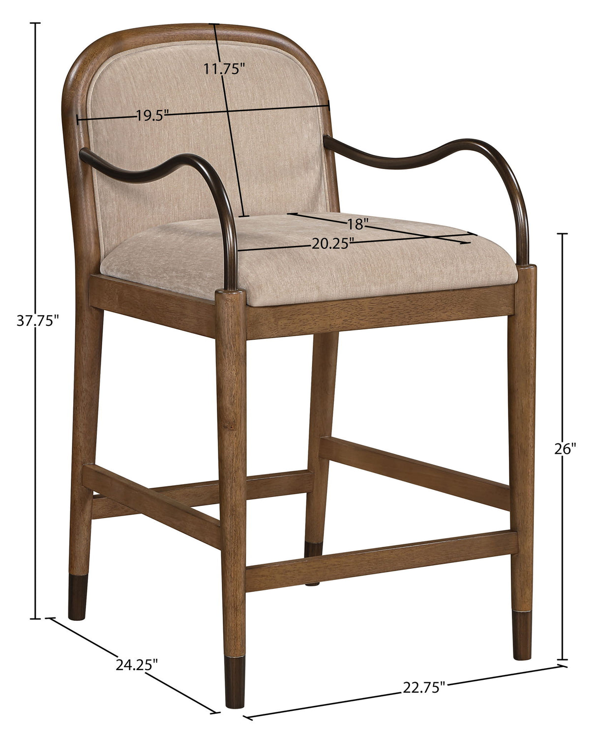 Cambria - Fabric Upholstered Counter Stool