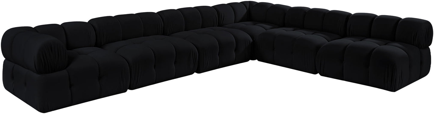 Orin - Velvet 6 Piece Modular L-Shaped Sectional