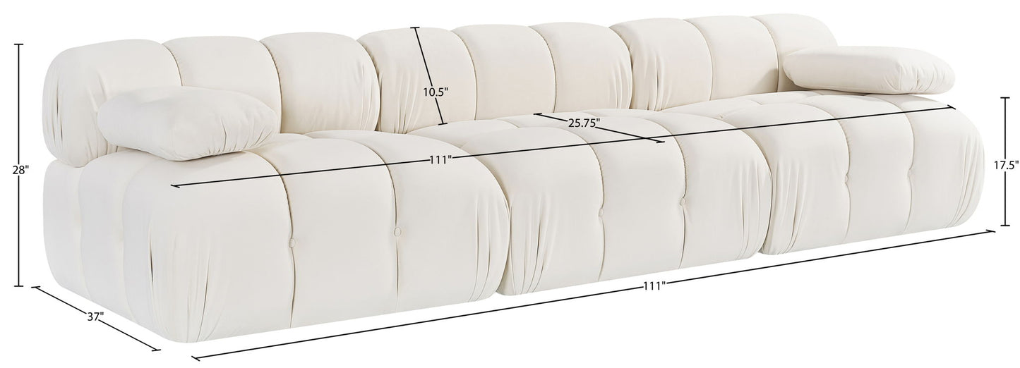 Orin - Velvet 3 Piece Modular Sofa