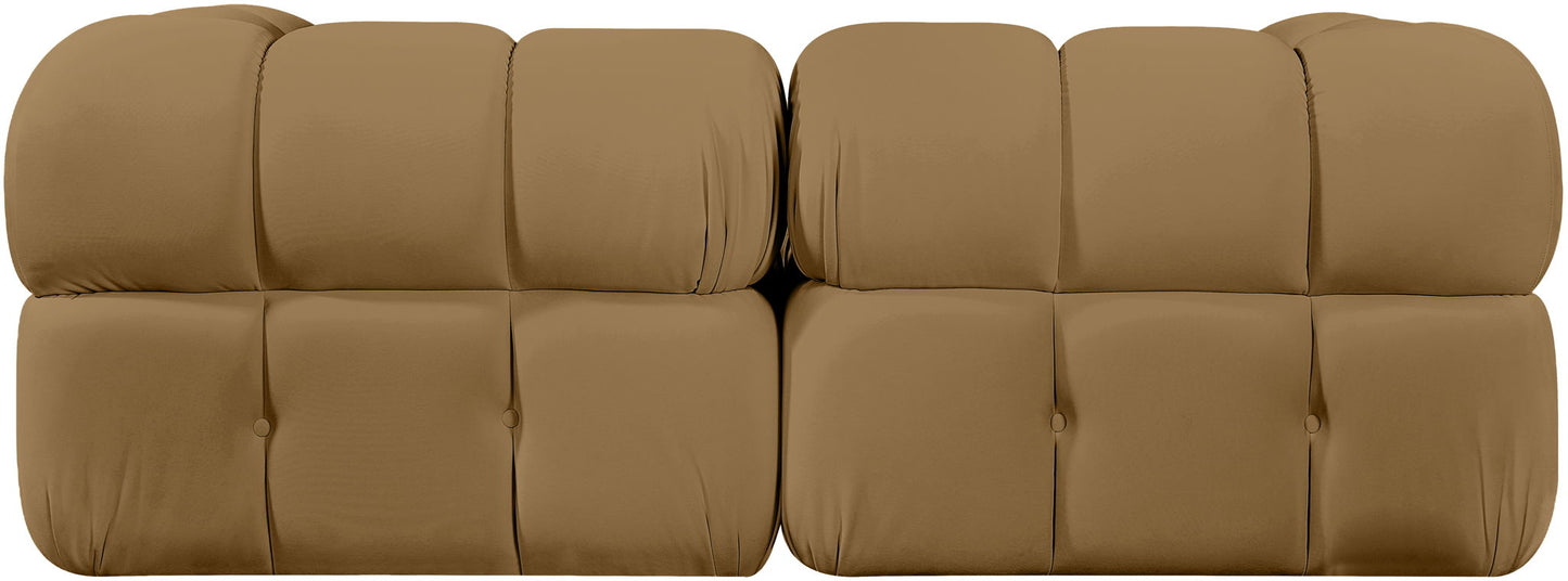 Orin - Velvet Performance Fabric Upholstered 2 Piece Modular Sofa (2 Corner Chairs)