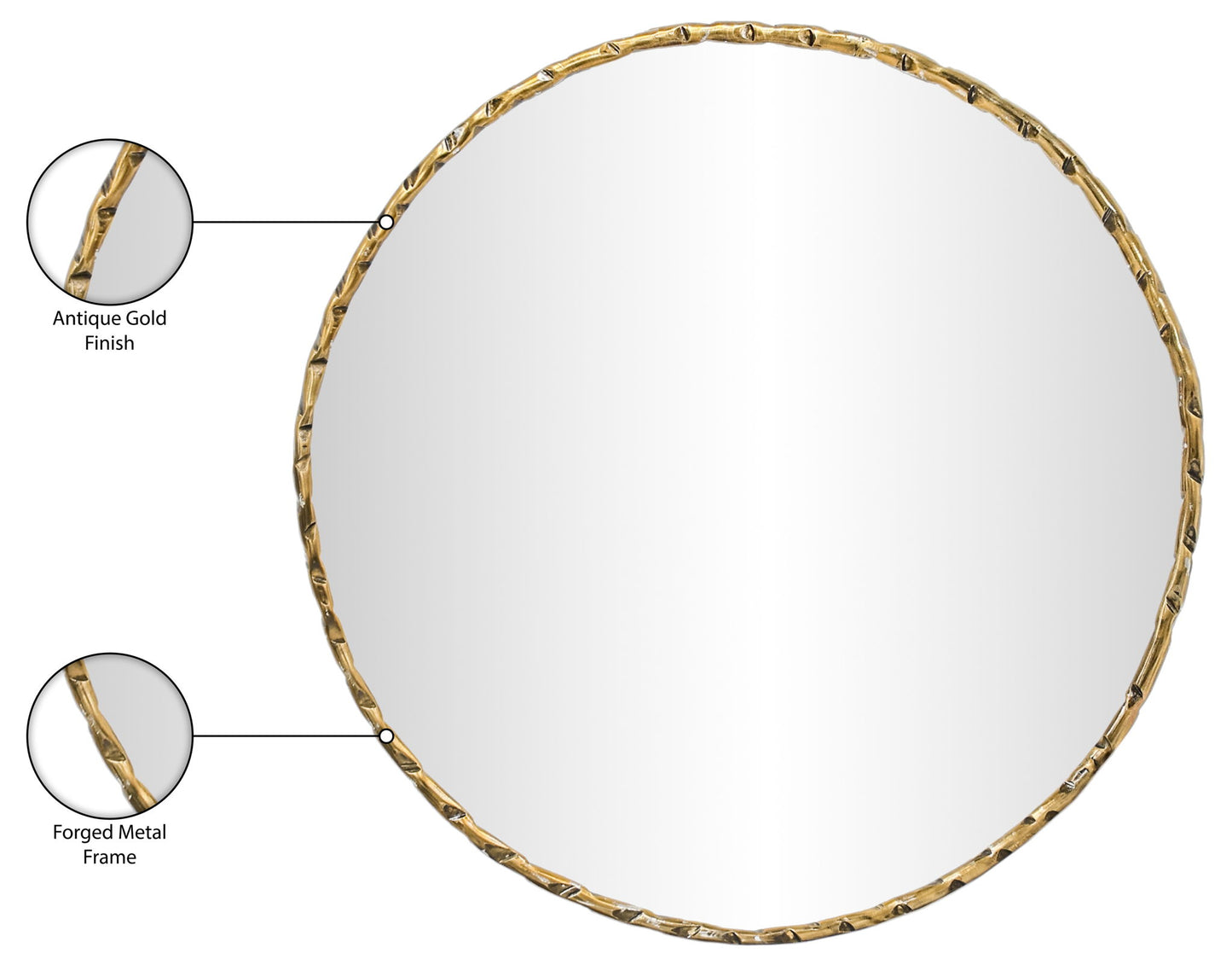 Hammer - Round Iron Mirror