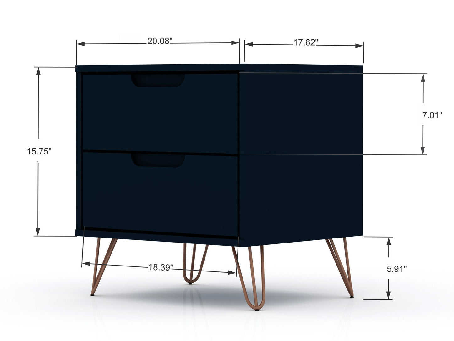 Manhattan Rockefeller - 2-Drawer Nightstand