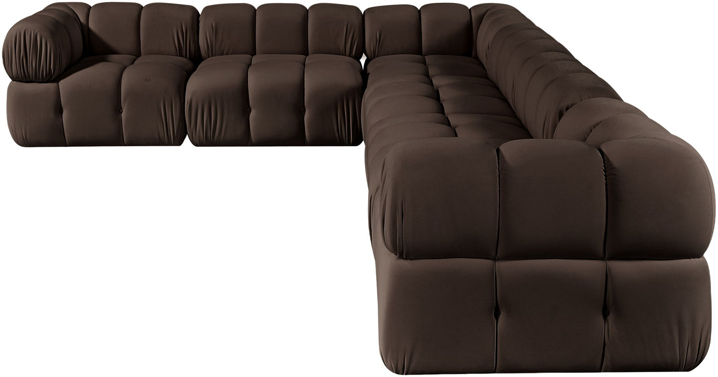 Orin - L-Shaped Velvet 6 Piece Modular Sectional