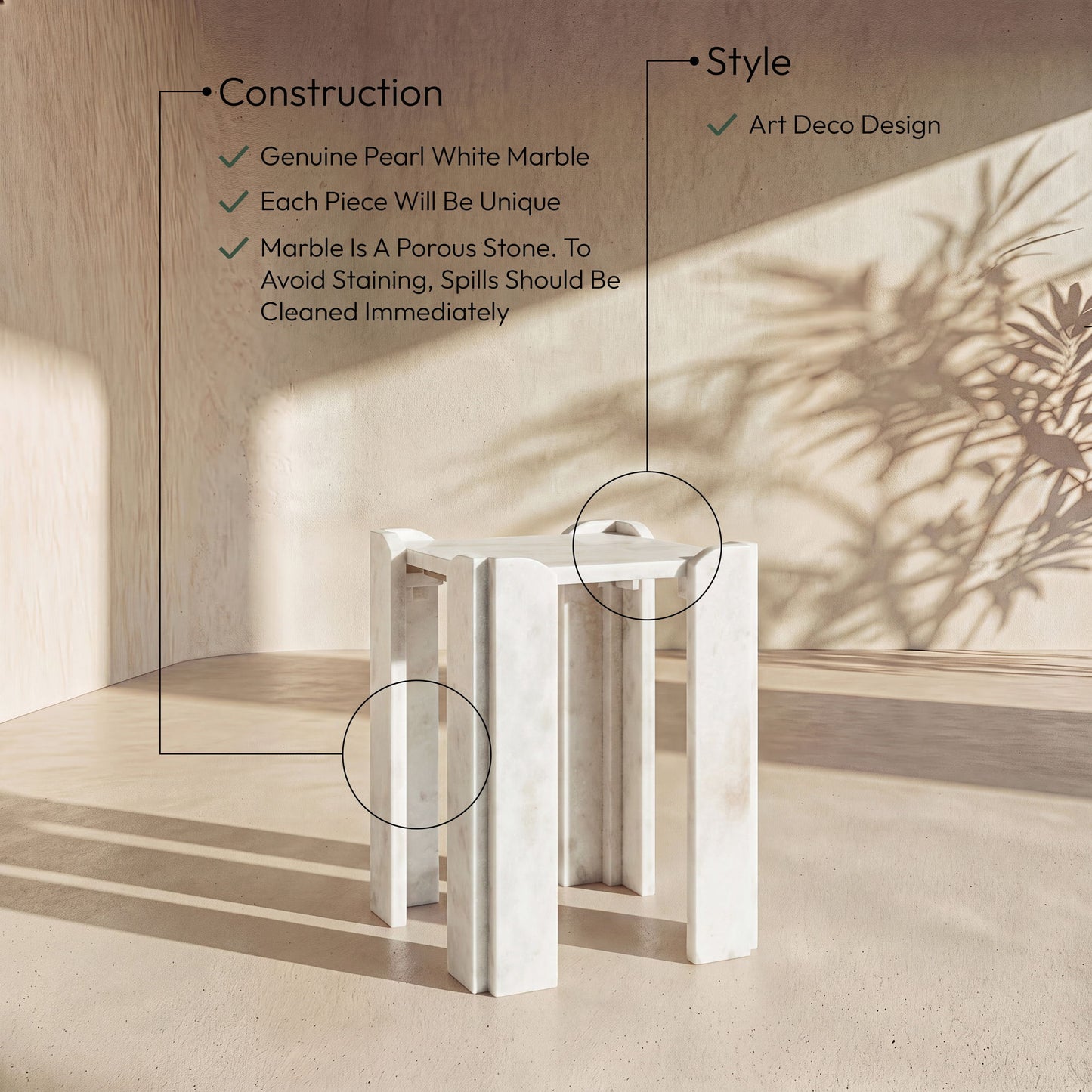 Ravello - Genuine Marble Table