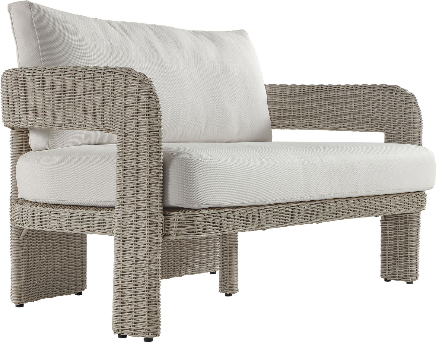 Sandbay - Olefin Water Resistant Fabric And Wicker Outdoor Patio Loveseat