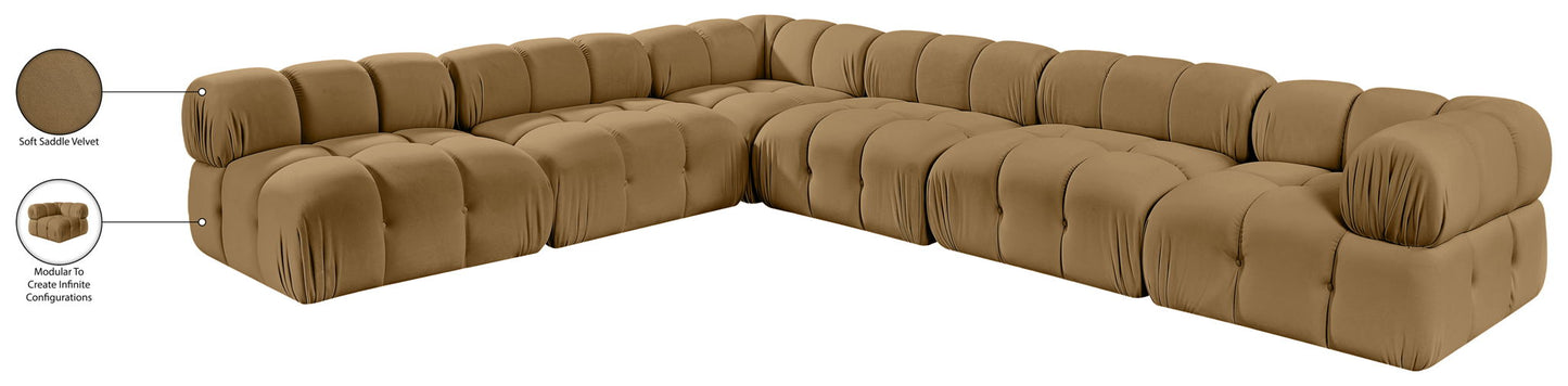 Orin - Velvet 6 Piece Modular L-Shaped Sectional