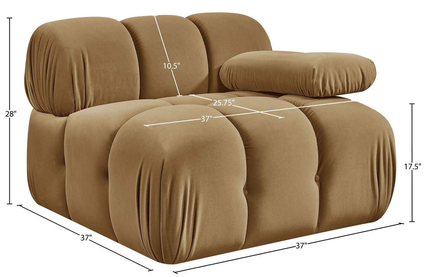 Orin - Velvet Performance Fabric Upholstered Modular Chair