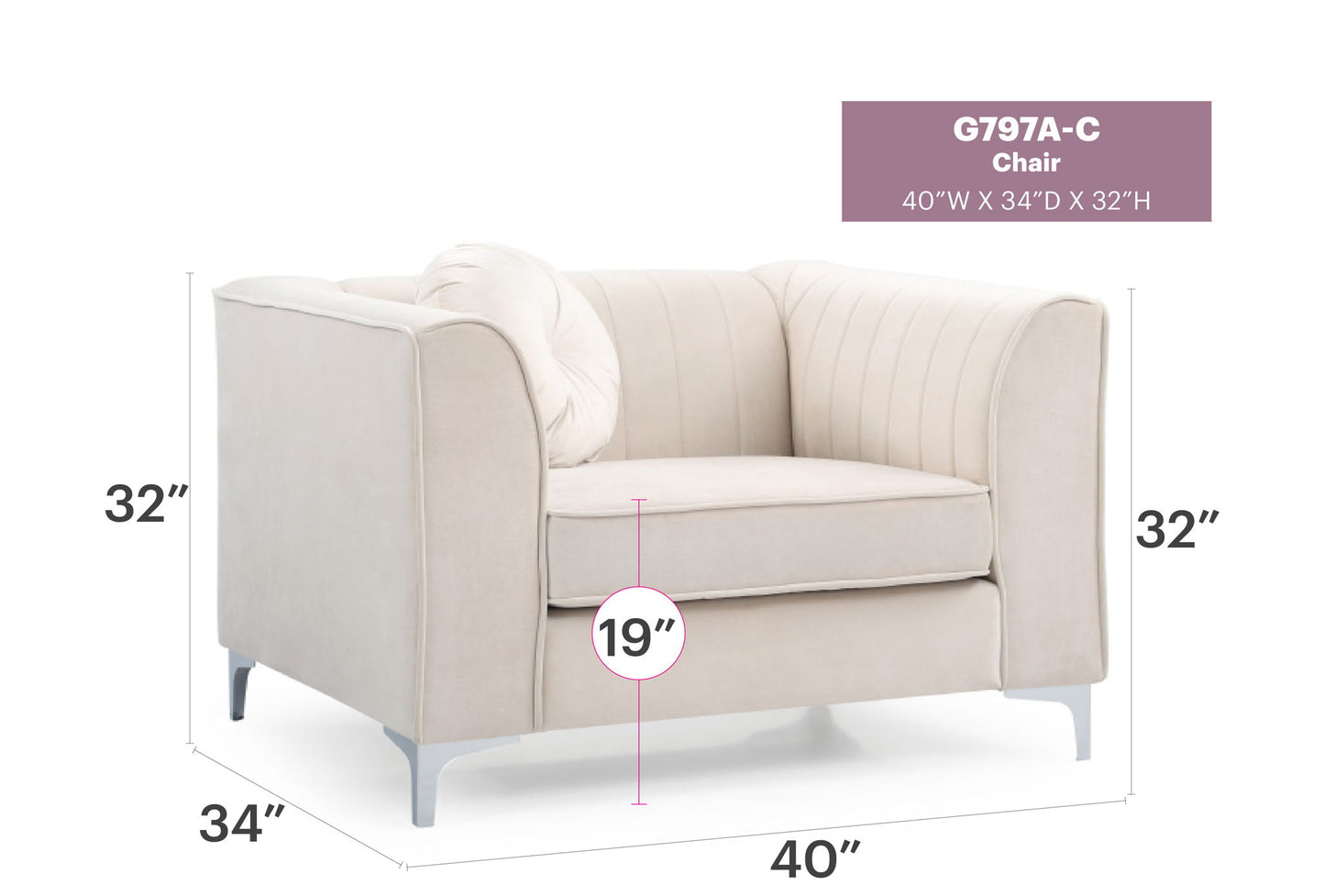 Glory Furniture - Delray - Chair