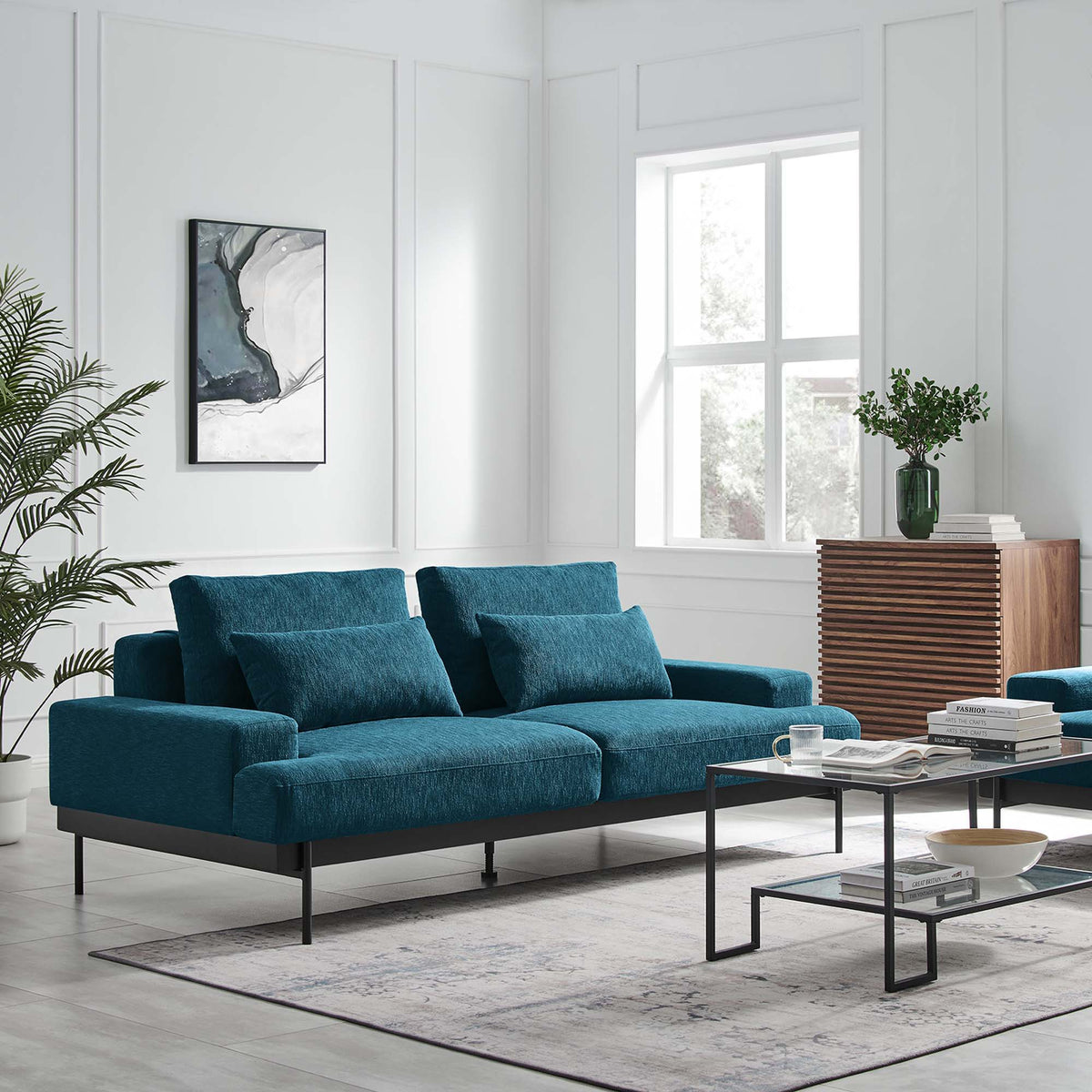Proximity Upholstered Fabric Sofa - Azure