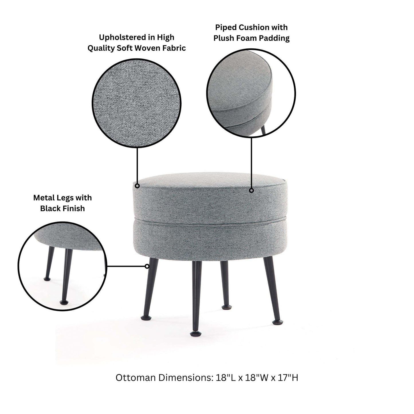 Manhattan Bailey - Accent Ottoman