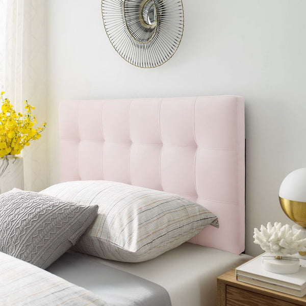 Lily Biscuit Tufted Performance Velvet Headboard - Twin, Pink
