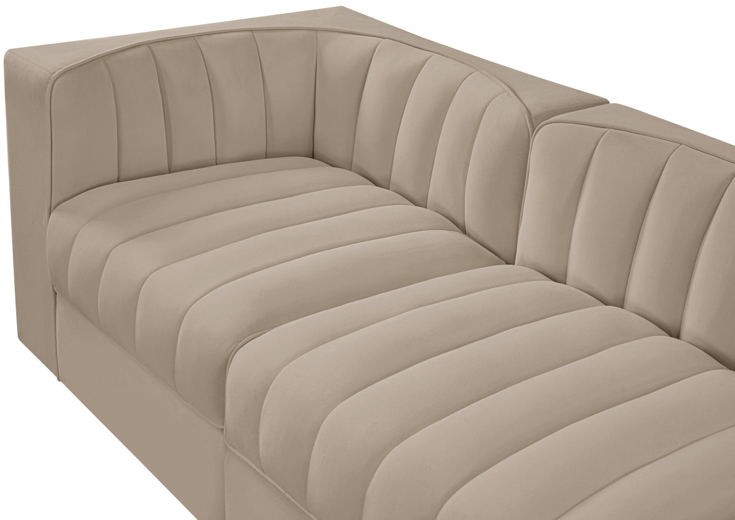 Rummi - Velvet Performance Fabric Upholstered 5 Piece Modular Sofa