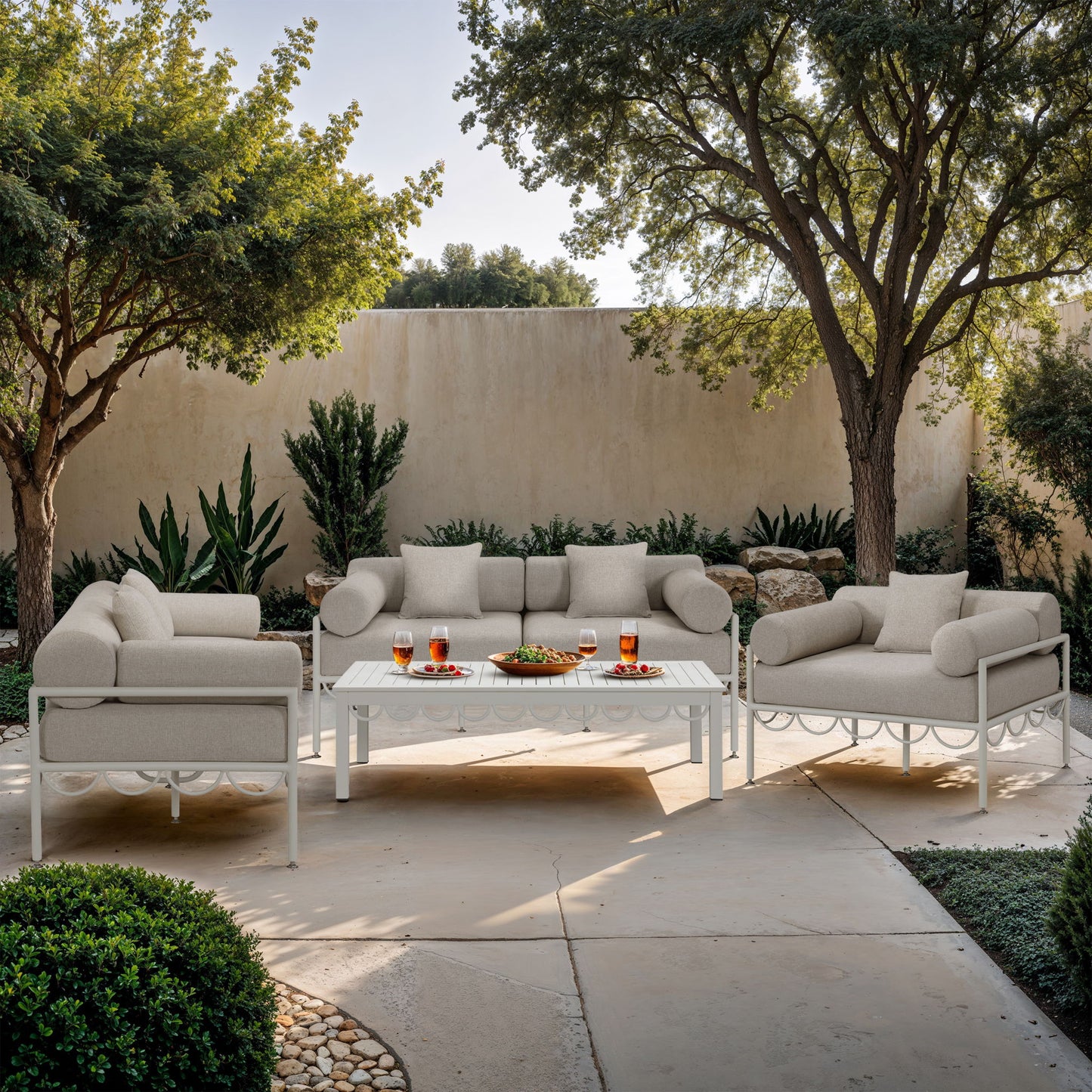 Portofino - Resilient Water Repellent Fabric Upholstered Outdoor Patio Chair